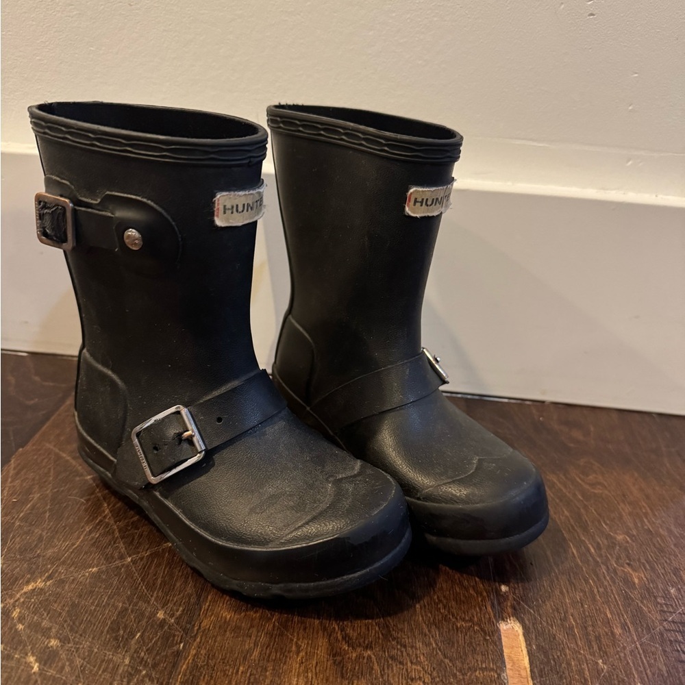 Hunter Kids Classic Black Biker Rain Boots| Discontinued|
